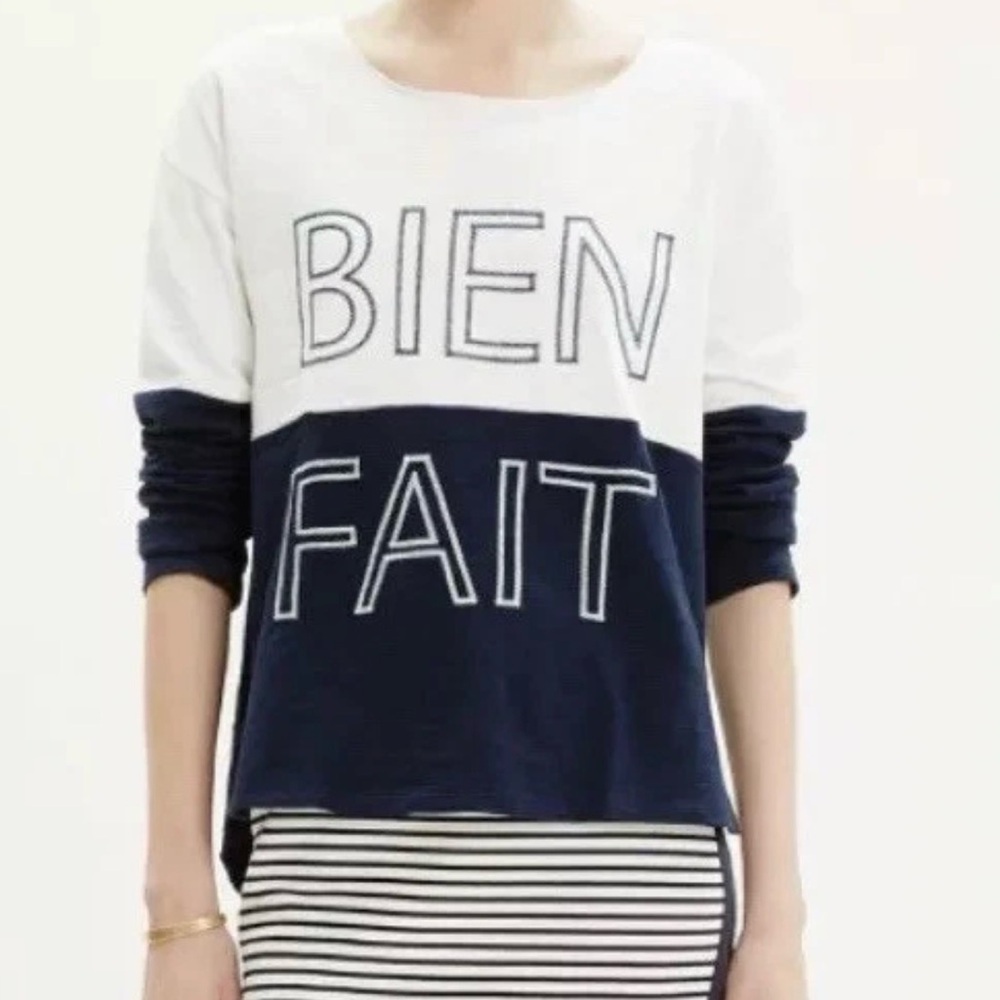 MADEWELL Bien Fait" colorblock sweatshirt SIZE: SMALL